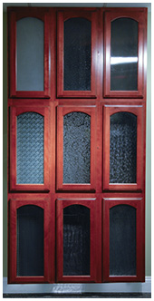 Showroom Pattern Glass Cabinets